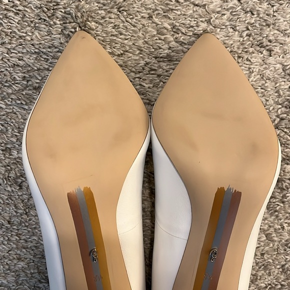 Sam Edelman Hazel Pump. Bright White Leather. Tried On. - Picture 7 of 11